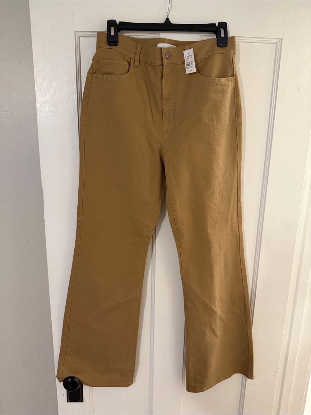 LOFT Straight-Leg Khaki Pants in Camel